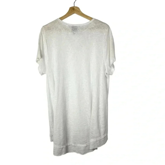 Bobeau White V-Neck Layered Short Sleeve Top 2X - Picture 2 of 3
